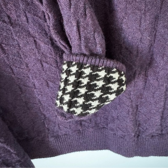 Robert Graham 100% Wool Quarter-Zip Sweater XL Classic Fit Purple - Picture 6 of 9